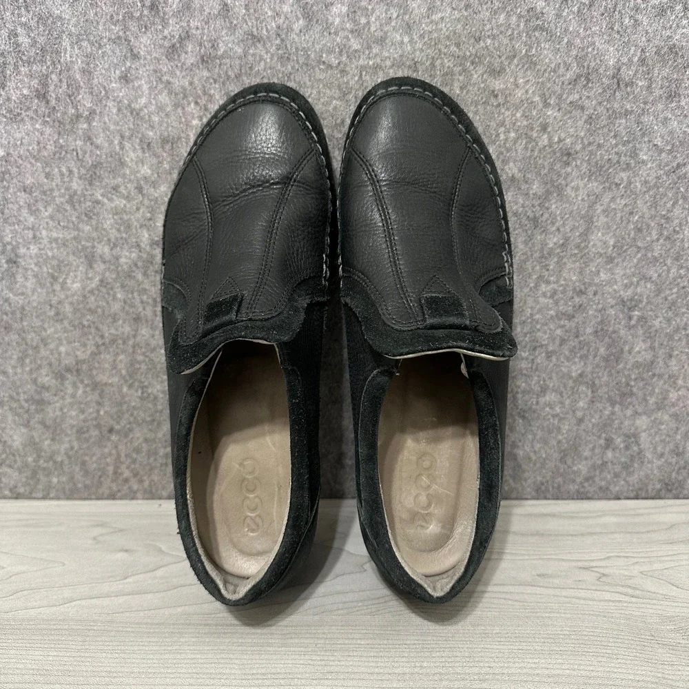 Ecco Cayla Loafers Women 40 US 9-9.5 Black Leather Suede Slip On Comfort Shoes